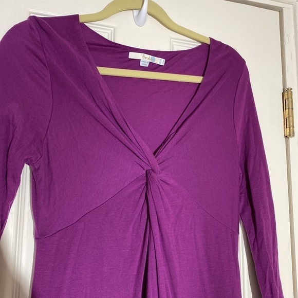 BODEN Sz 8 Tencel Lyocell  Jersey V -Neck  Long Sleeve Dress Purple - Picture 3 of 7